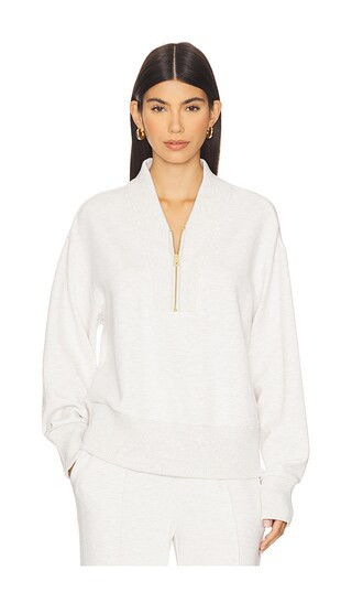 Varley Sally Half Zip Sweatshirt in Ivory. - size XL | Revolve Clothing (Global)