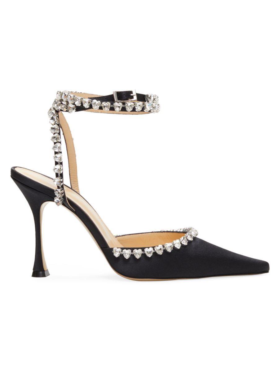 Audrey Crystal-Embellished Silk Pumps | Saks Fifth Avenue
