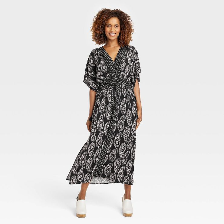 Women's Flutter Short Sleeve Printed Kaftan A-Line Dress - Knox Rose™ | Target