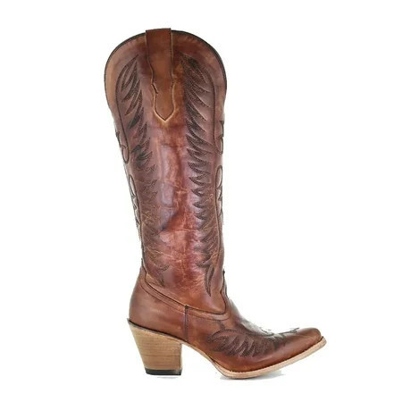 CORRAL Adult Female Cognac Embroidery Tall Leather Boots Color: Brown Size: 12 Width: M | Walmart (US)