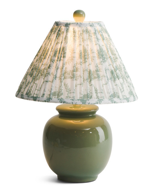 18in Pleated Shade Ceramic Orb Table Lamp | TJ Maxx