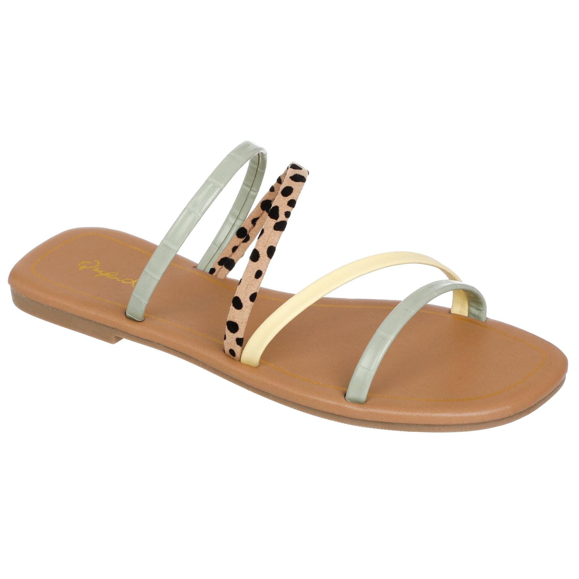 Women's Two-Toned Flat Sandal - Multi-Multi-5589184362137   | Burkes Outlet | bealls