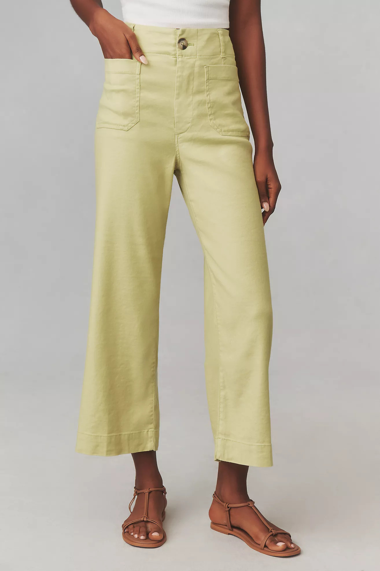 The Colette Cropped Wide-Leg Pants by Maeve: Linen Edition | Anthropologie (US)