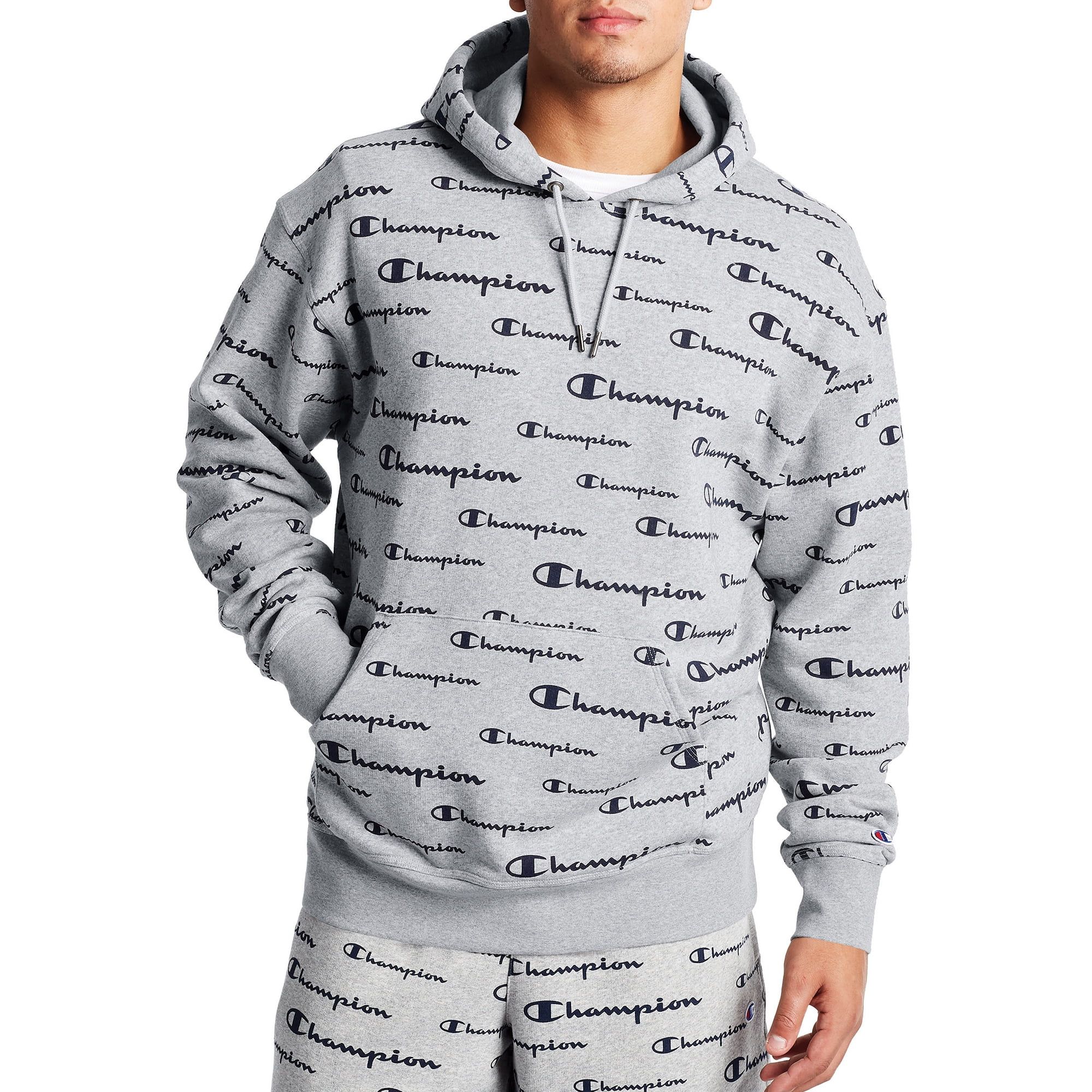 Champion Men's Powerblend All Over Logo Hoodie, up to Size 2XL | Walmart (US)
