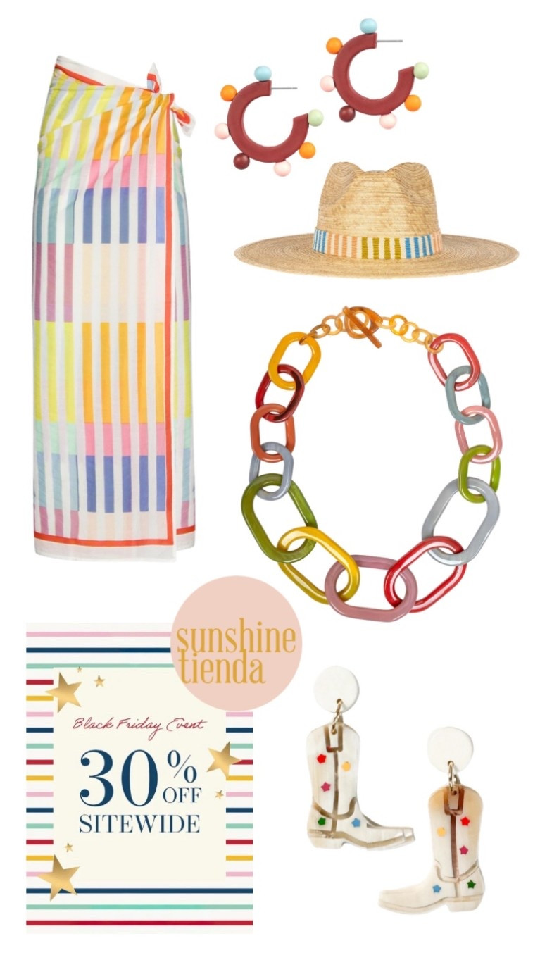 30% off Sunshine Tienda Sarongs, Hats, accessories and clothes 

#LTKCyberWeek #LTKTravel #LTKSaleAlert
