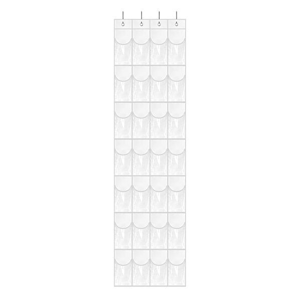 28-Pocket Clear Over The Door Shoe Closet Organizer, White, Plastic, sold by At Home | At Home