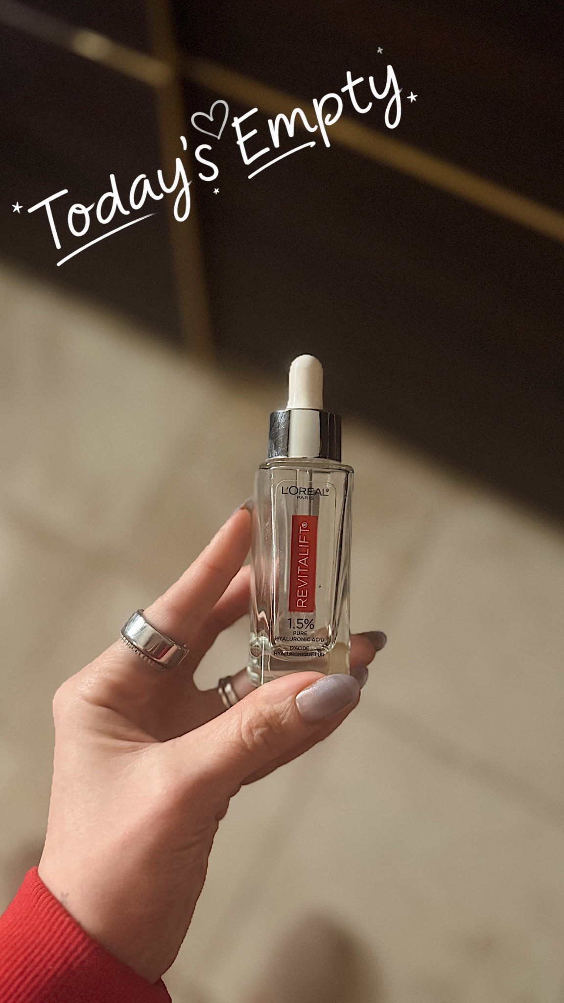 Today’s Empty 
This is my second bottle of this serum. I have used a hyaluronic acid in my skin routine for the last 9 years. It is a non negotiable for my skincare routine. It helps plump the skin reducing the look of fine lines. Major tip make sure you’re using this on damp skin!  

#LTKselfcare #LTKBeauty