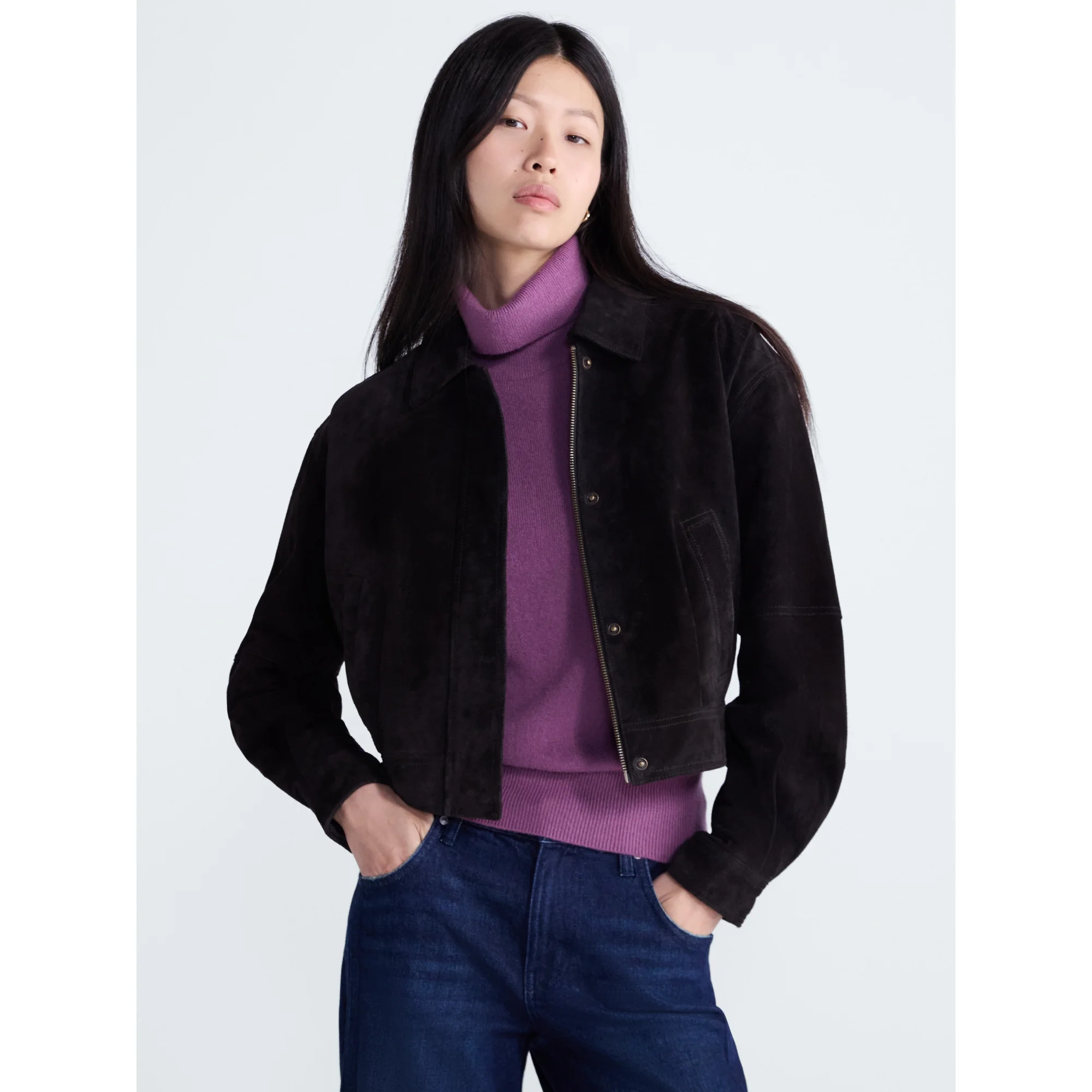 Scoop Women’s and Women’s Plus Cropped Suede Jacket, Sizes XS-XXL | Walmart (US)