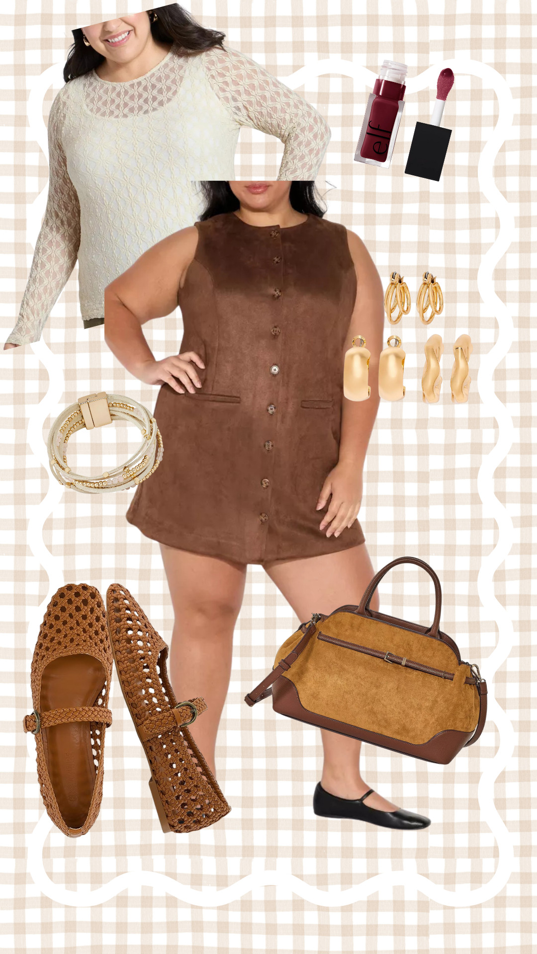 Another Fall outfit you'll love that comes in plus sizes. I love this lace like undershirt to wear with dresses to bring them into fall! paired with fun fall accessories. I ordered a 3 x in both. 

 #LTKMidsize #LTKPlusSize #LTKFindsUnder50