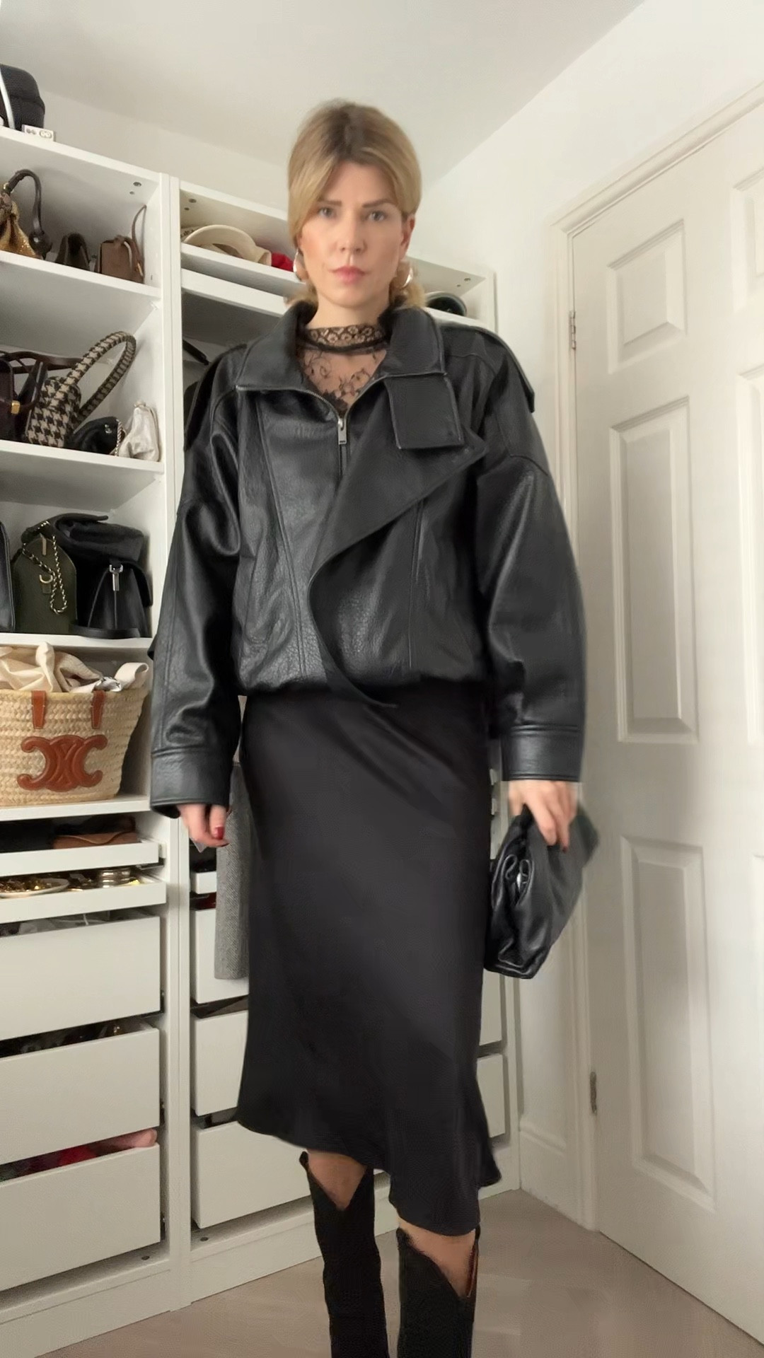 Place top, slip skirt, leather jacket, suede boots, autumn evening outfit 

#LTKuk #LTKeurope #LTKautumn