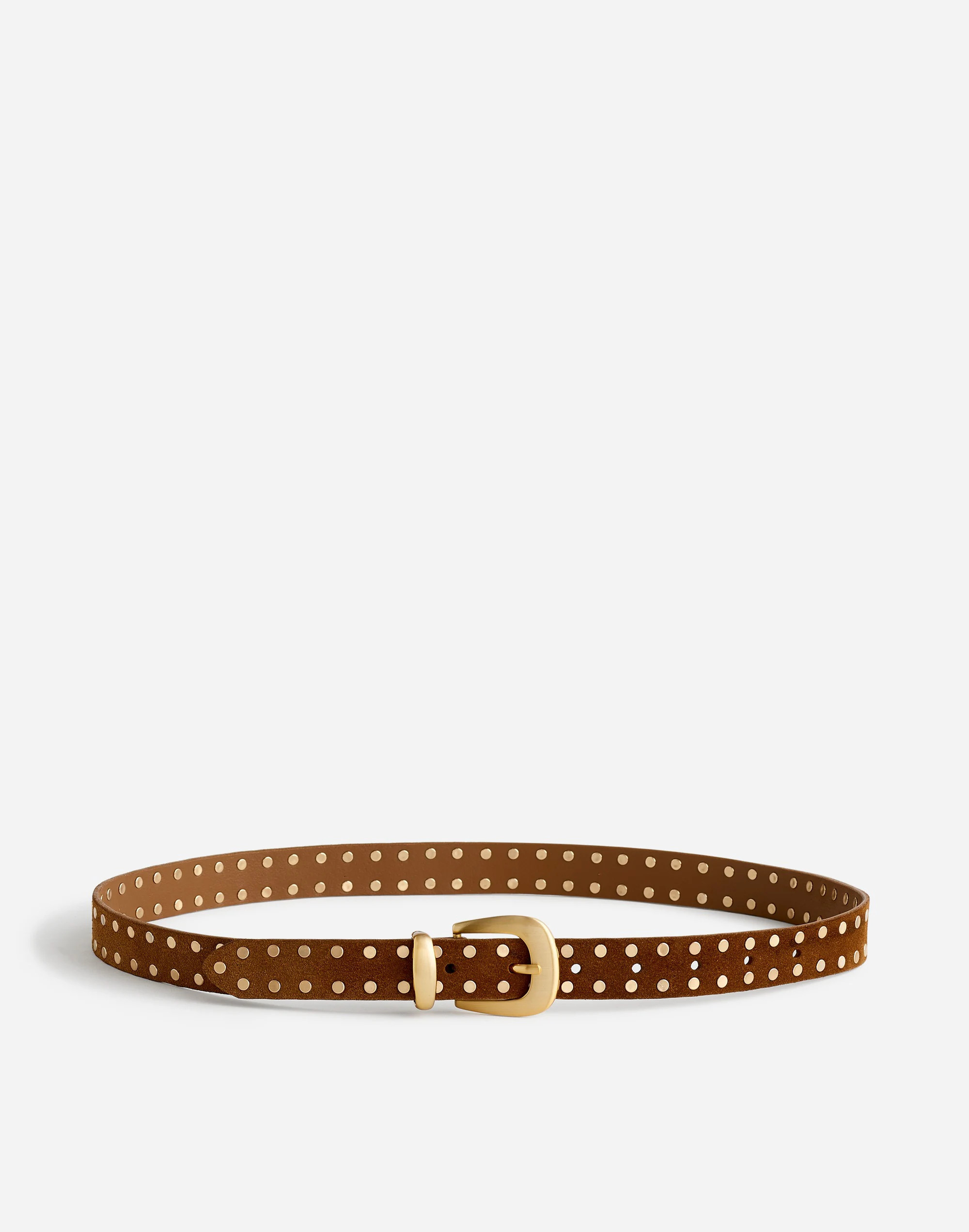 Flat Studded Western Belt in Suede | Madewell