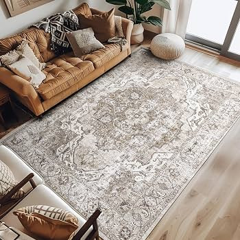 Amazon.com: jinchan Area Rug 8x10 Washable Rug Entryway Vintage Rug Kitchen Floor Cover Tradition... | Amazon (US)