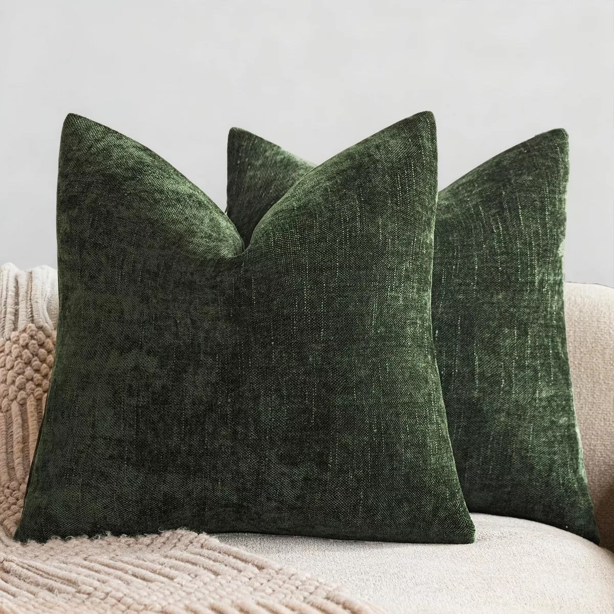 LISM 22x22 Inch Throw Pillow Covers 2-Pack Chenille Decorative Pillowcases Accent Cushion Cover for Home, Dark Green 

decorative pillowcases design with slubby weave and have an elevated yet inviting touch. The versatile palette and slubby detail make these styling essential. This throw pillow cover brings an elegant look to your home space. Suitable for livingroom, bedding, bed, sofa, chairs, couch, car seat, floor, bench, office, party, dining room outdoor, ect.

The throw pillow cover is made of thick durable chenille, very comfortable and supersoft.

Hidden zipper works smoothly, which can be removed freely and is easy to replace.

Set of 2 pillowcases(measure 22"x22") without inserts or fillers.
Hand wash recommended. 
Machine washable within wash bag under gentle mode. Tumble Dry Low, Do Not Iron.

- sold without fillers @Target 

#LTKValentine #LTKHome
