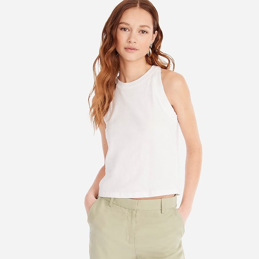 '90s cropped organic slub cotton tank | J.Crew US