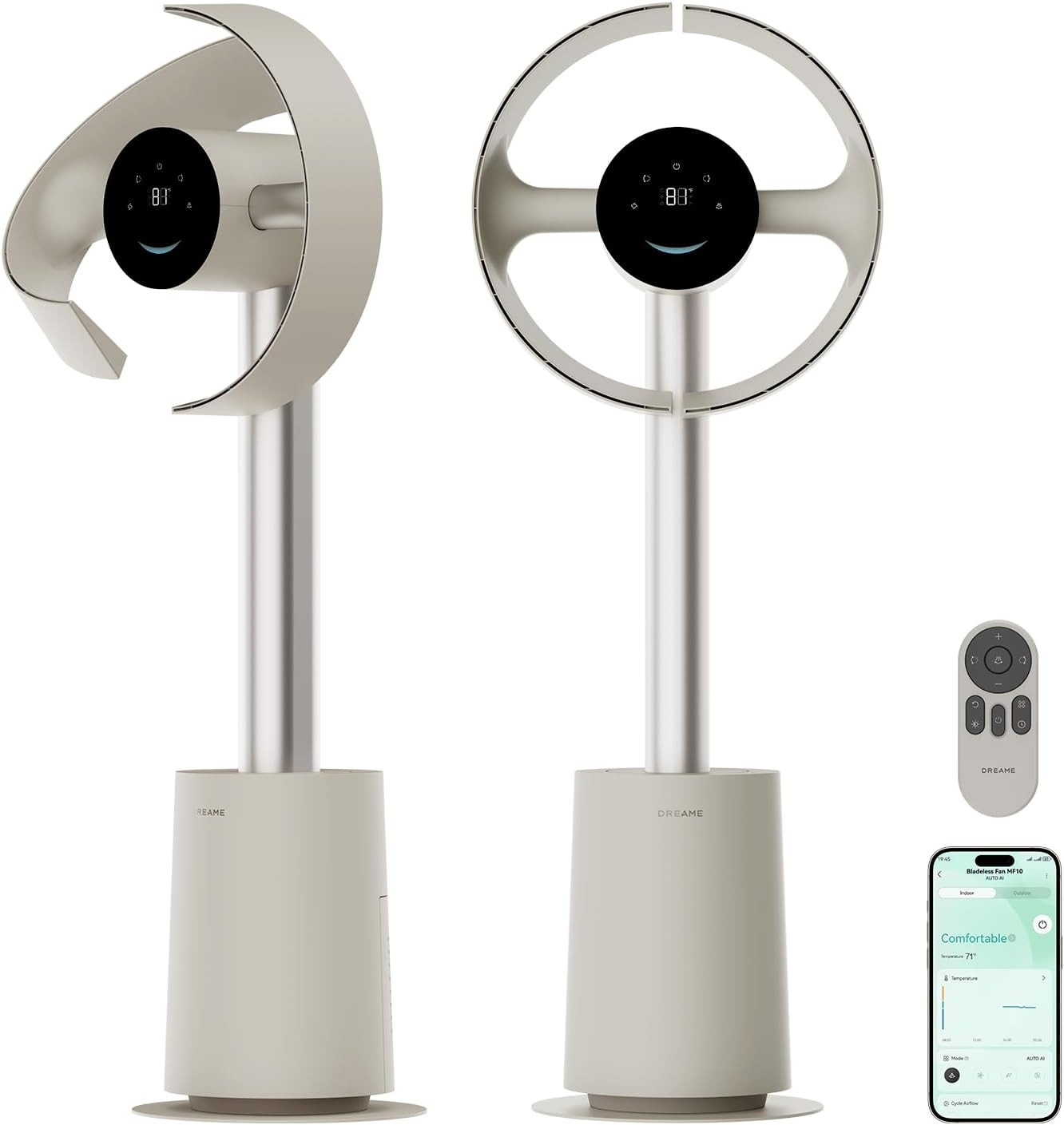 dreame Bladeless Tower Fan MF10 for Bedroom with 270° Spatial Airflow | Amazon (US)