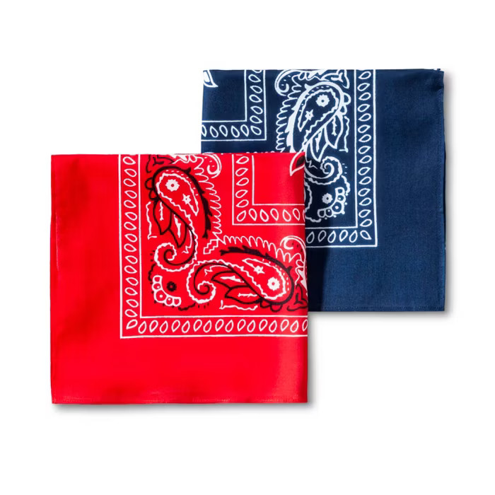 Men's 2pk Bandana Set - Goodfellow & Co™ Red/Blue One Size | Target