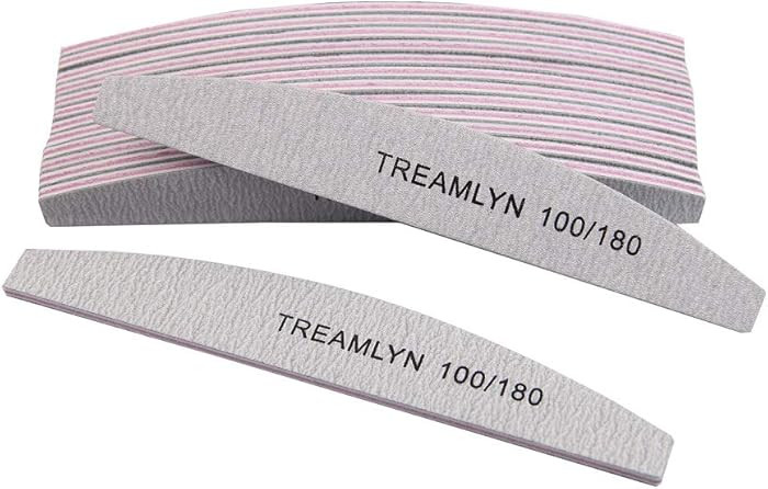 10 Pcs Rough Nail File 100/180 Grit, Heavy Duty Nail Files for Acrylic/Natural Nails, Emery Board... | Amazon (US)