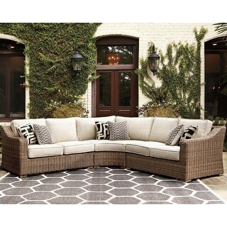 Beachcroft Beige 3-piece Outdoor Sectional - - 26396066 | Bed Bath & Beyond
