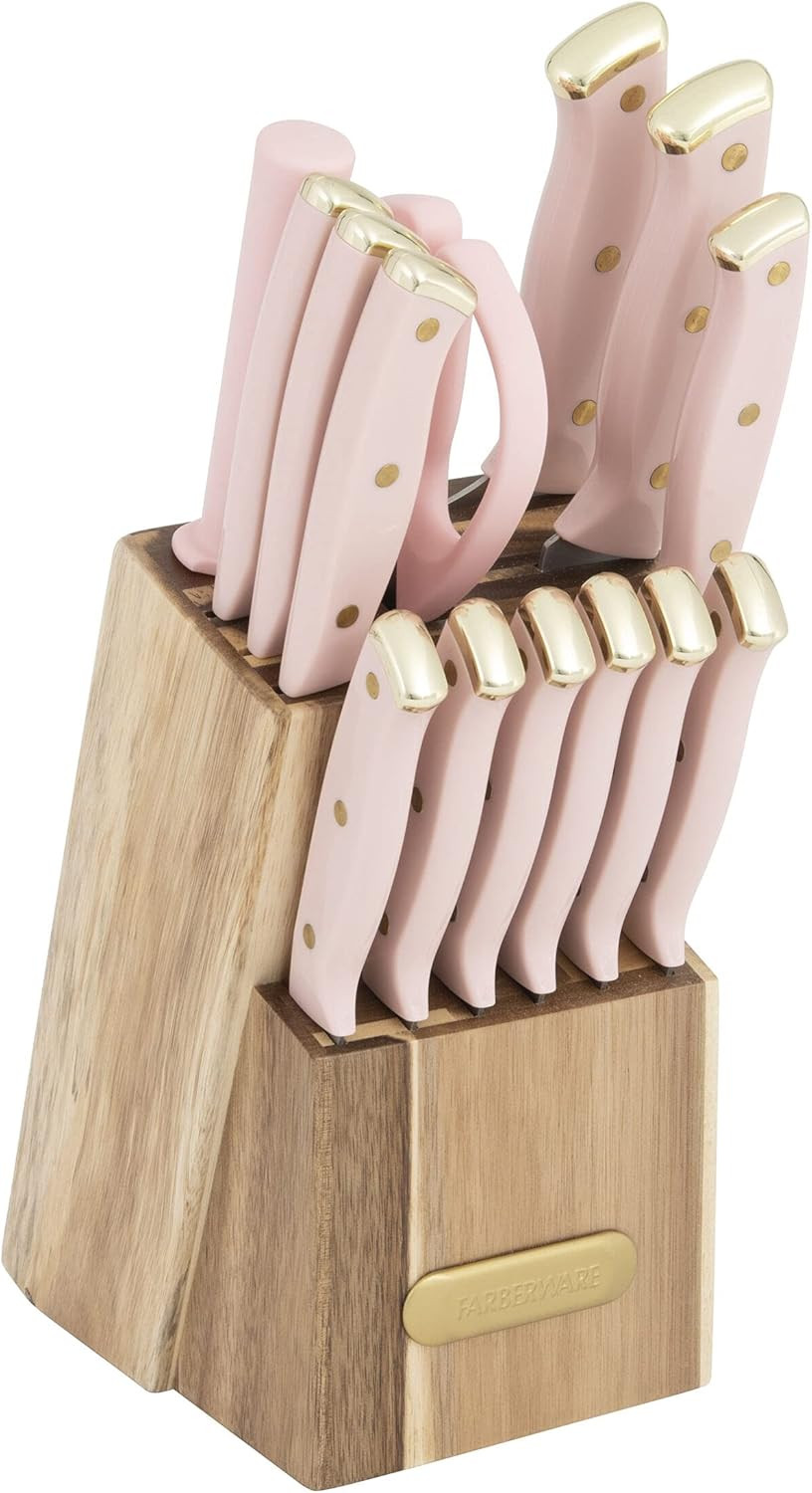 Amazon.com: Farberware Triple Riveted Knife Block Set, 15-Piece, White and Gold : Everything Else | Amazon (US)
