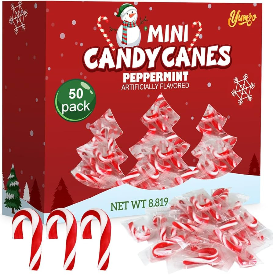 Christmas Mini Candy Canes Classic Red & White Peppermint Flavor for Holiday Family Indulgement -... | Amazon (US)