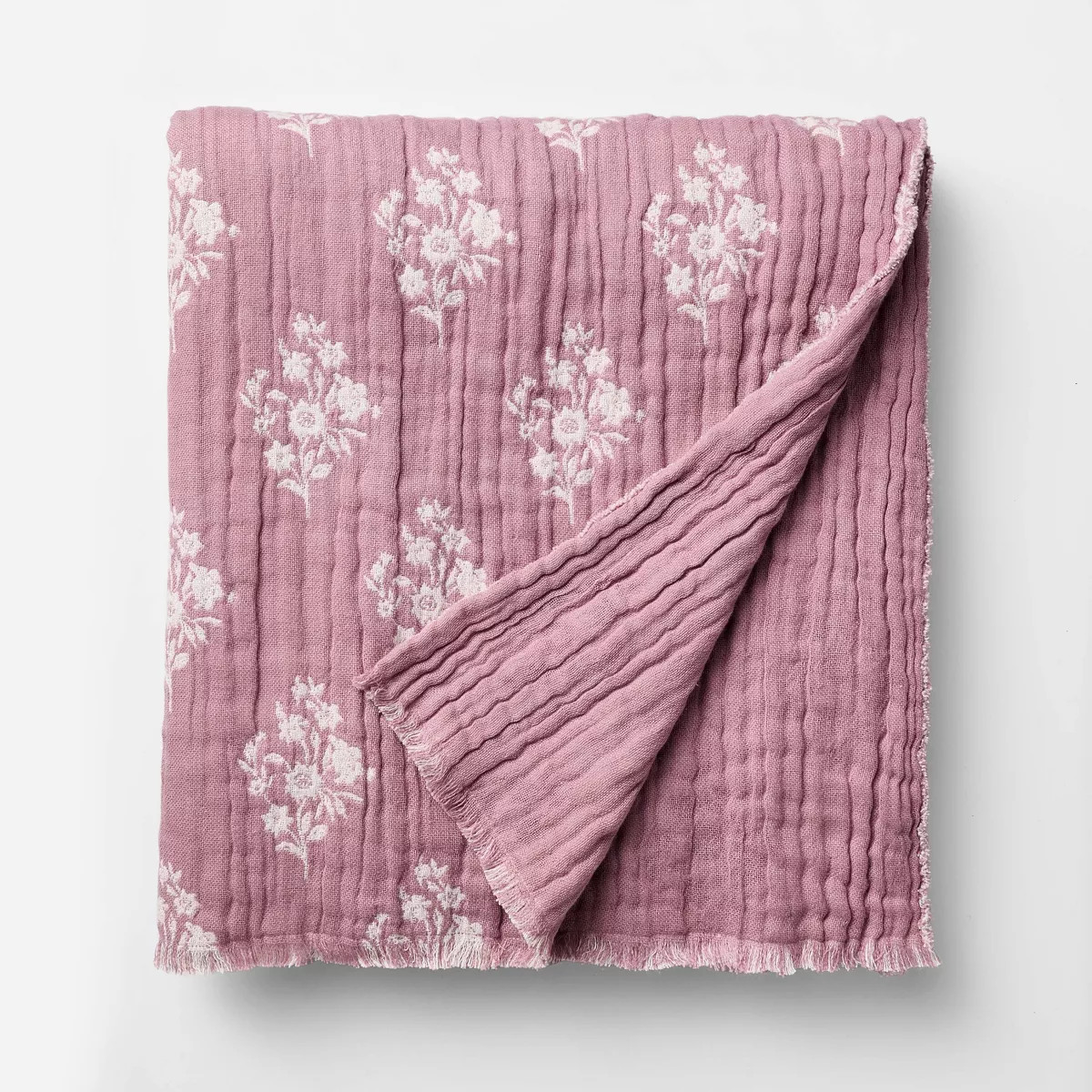 Floral Block Print Jacquard Throw Purple/Cream - Threshold™ designed with Studio McGee | Target