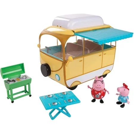 Peppa Pig Family Campervan Camping Playset 5 Pieces - Includes Peppa Figure Daddy Pig Camper Vehicle | Walmart (US)