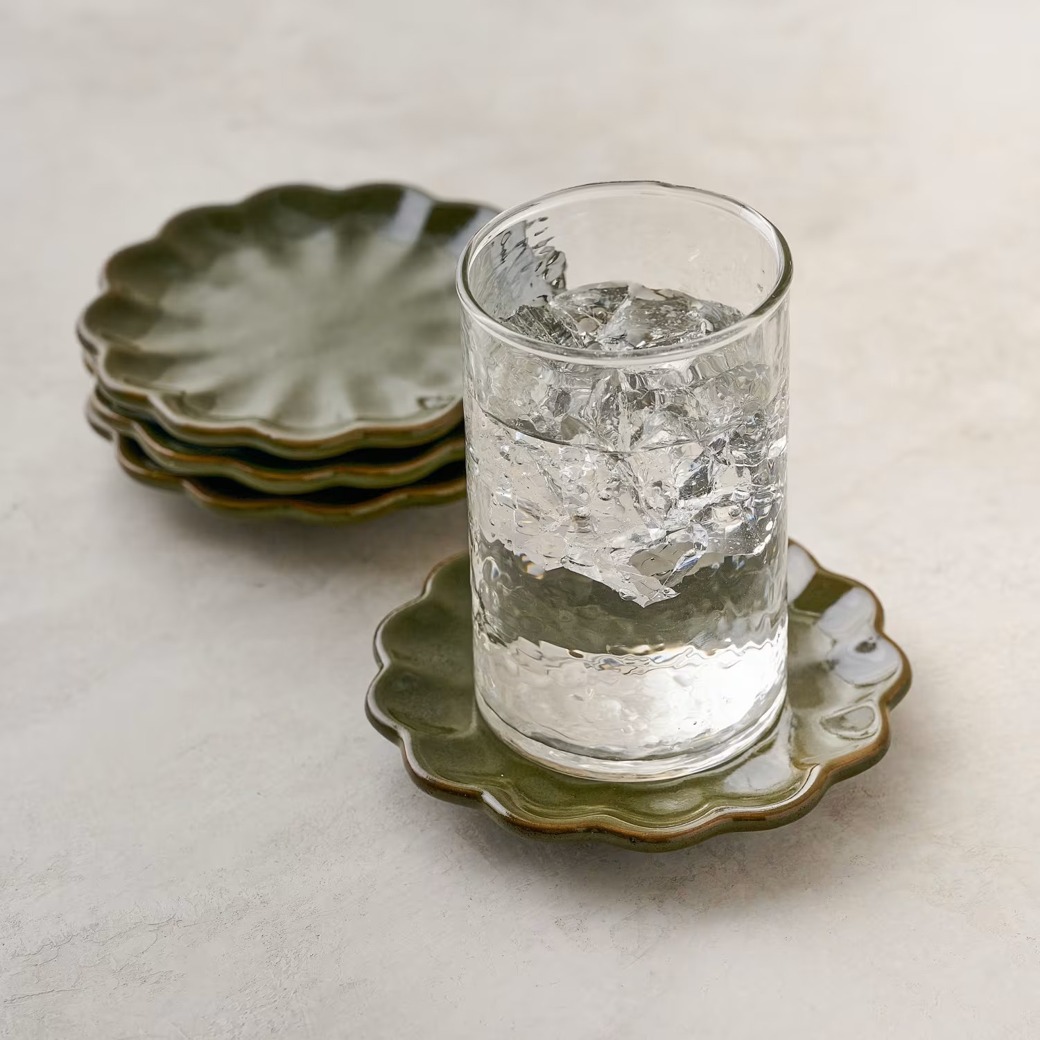 Sage Scalloped Edge Coaster Set of Four | Magnolia