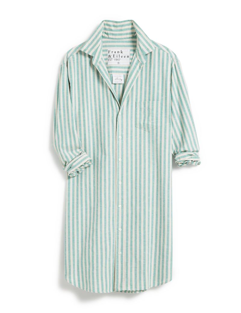 MARY Green and White Stripe, Recycled Cotton | Frank & Eileen