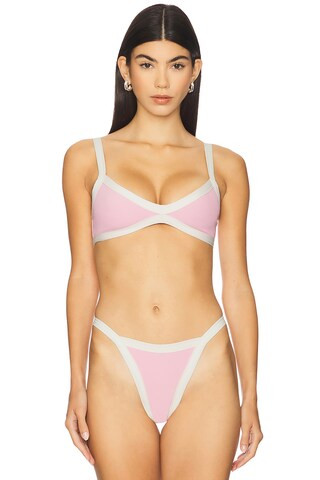 LSPACE Taylor Bikini Top in Pink Sugar & Cream from Revolve.com | Revolve Clothing (Global)