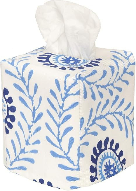 Fabric Tissue Box Cover, Tissue Holder Slipcover, Slips Over Square Cube Cardboard Facial Tissue ... | Amazon (US)