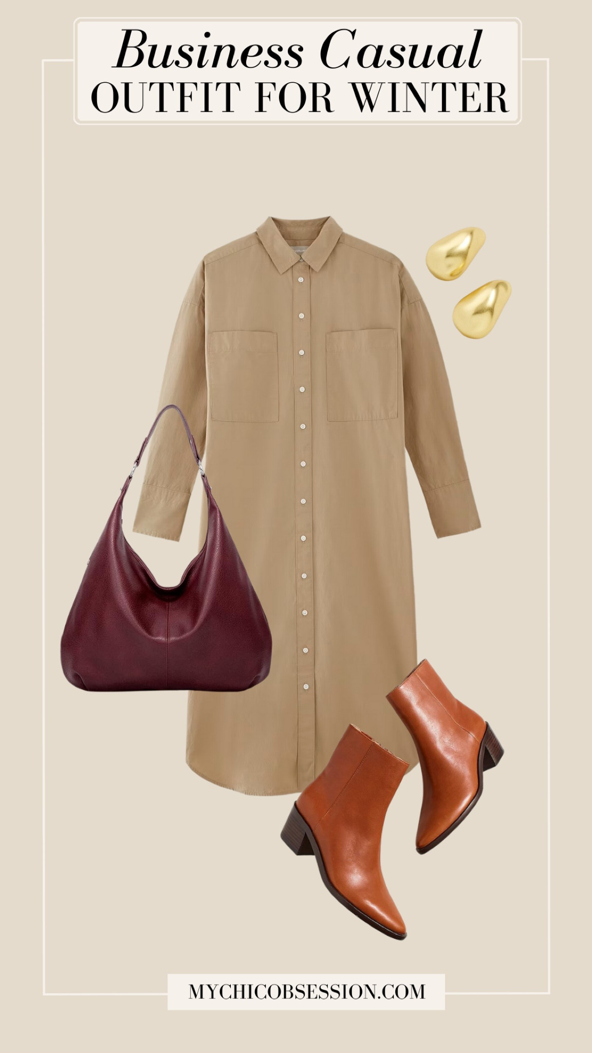 For a comfortable yet stylish winter outfit, choose a shirt dress in a relaxed fit and layer it over leggings or tights for warmth. Pair with ankle boots with a low heel or flat sole to keep things casual and comfortable.

#LTKworkwear #LTKSeasonal #LTKstyletip