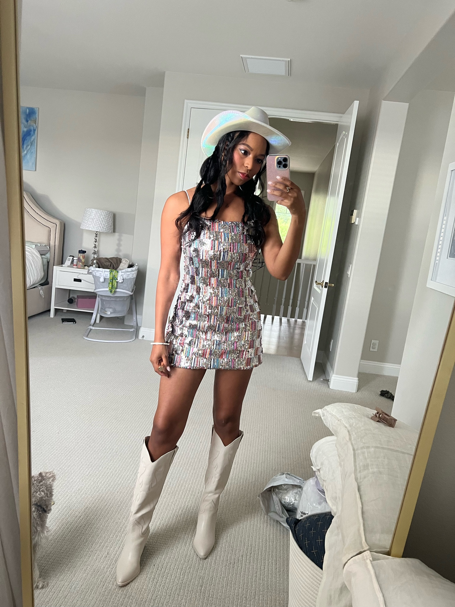 Buy sequin dress with boots Sale Black Friday