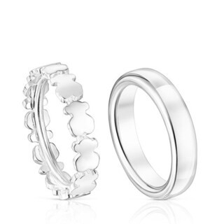 Set of Silver Straight Rings | TOUS USA