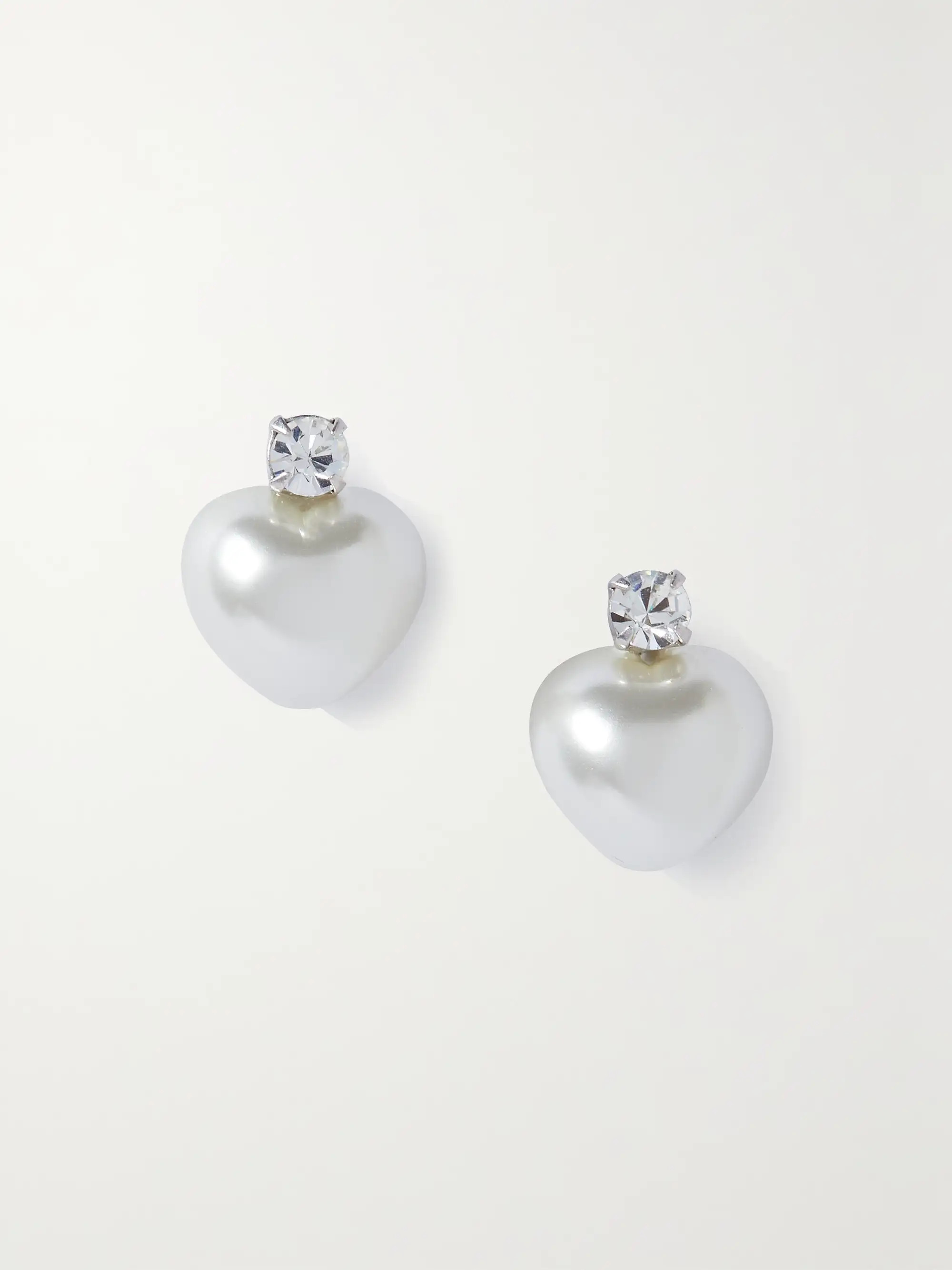 Silver-tone, crystal and faux pearl earrings | NET-A-PORTER (UK & EU)