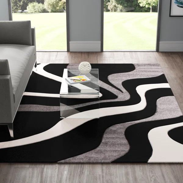 Alyta Abstract Black White Area Rug | Wayfair North America