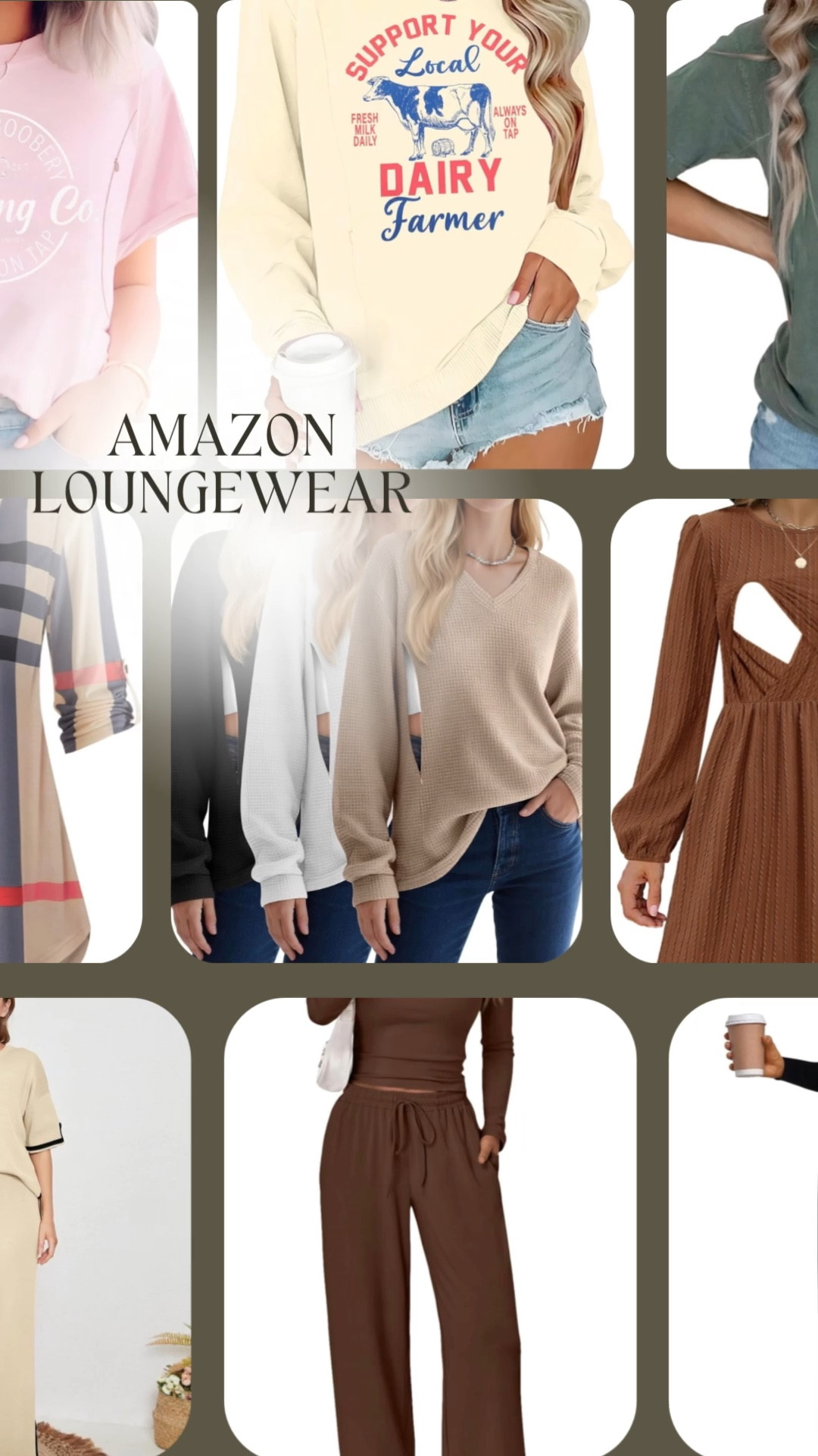 Amazon loungewear & nursing-friendly finds I’m living in right now 🤍

These are the pieces I keep reaching for during postpartum days — soft, comfy, and actually practical for nursing & pumping. 
From easy-access tops to cozy matching sets, this is the kind of loungewear that makes you feel put together even when you’re running on coffee and cuddles.

✔️ nursing-friendly designs
✔️ bump & postpartum approved
✔️ soft + stretchy (no stiff fabrics)
✔️ perfect for home, errands, or school pickup
✔️ affordable Amazon finds

If you’re a new mama, breastfeeding, or just want comfy everyday outfits that still look cute — this whole lineup is a yes 🙌

✨ Linked on my LTK for easy shopping ✨

#LTKootd #LTKdayinmylife #LTKgrwm