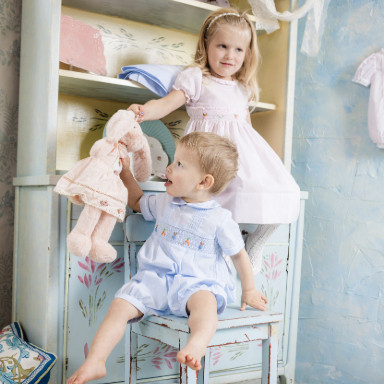 Boys Easter Bunny Smocked Shortall | Feltman Brothers