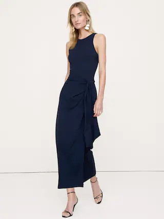 Knit Wrap Midi Dress | Banana Republic (US)
