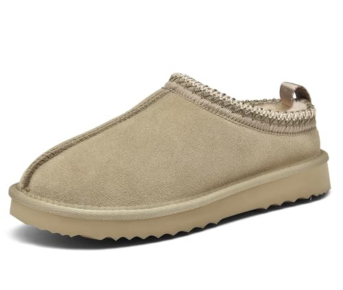 Women's Slippers Genuine Suede Platform Mini Boots Mens Faux Fur Warm Lining Winter Mules Cozy Wa... | Amazon (US)