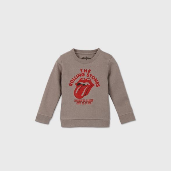 Toddler Boys' The Rolling Stones Fleece Crew Sweatshirt - Gray | Target