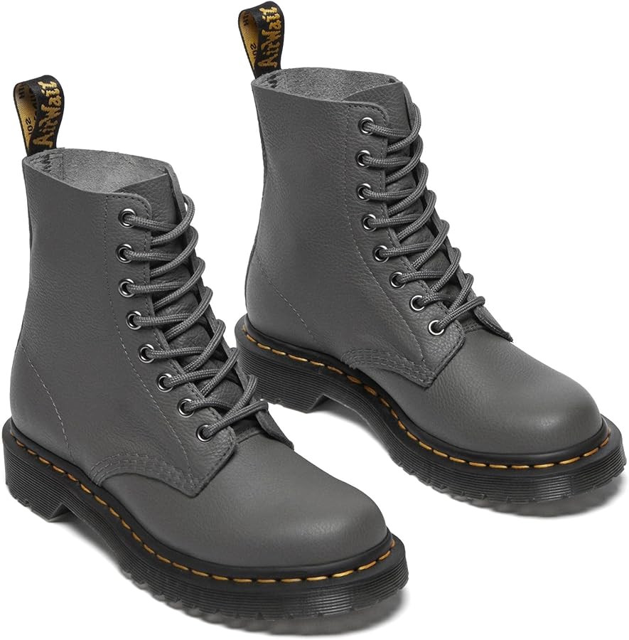 Dr. Martens Womens 1460 Pascal Virginia Leather Boots Gunmetal 11 Medium | Amazon (US)