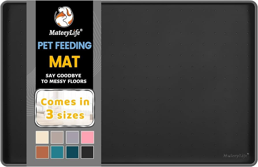MateeyLife Silicone Cat & Dog Food Mat for Floors Waterproof, Anti-Slip Dog Bowl Mats for Food an... | Amazon (US)