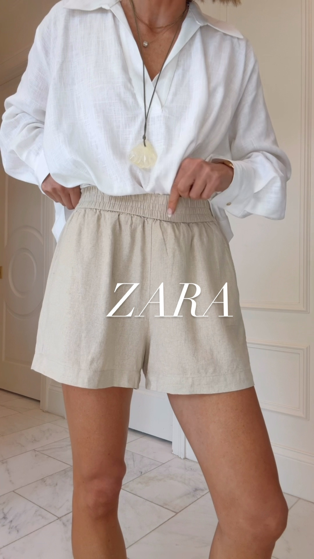 Summer casual linen outfit from Zara. 

I'm wearing size small in top and xs in shorts