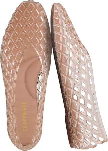 CUSHIONAIRE Siesta Modern Lattice Ballet Flats for Women, Comfortable Slip On Pointed Toe Womens ... | Amazon (US)