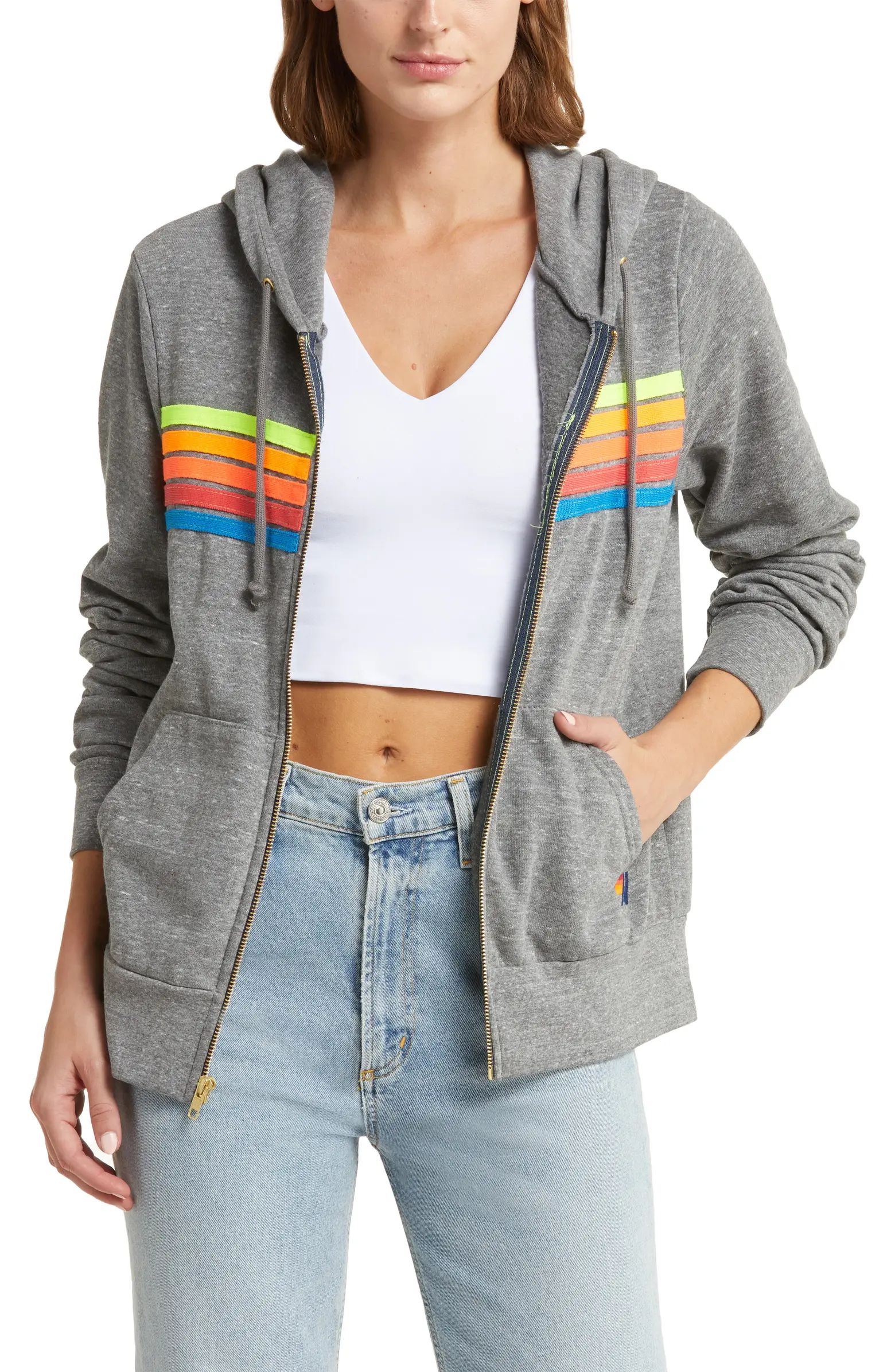 5-Stripe Zip Hoodie | Nordstrom