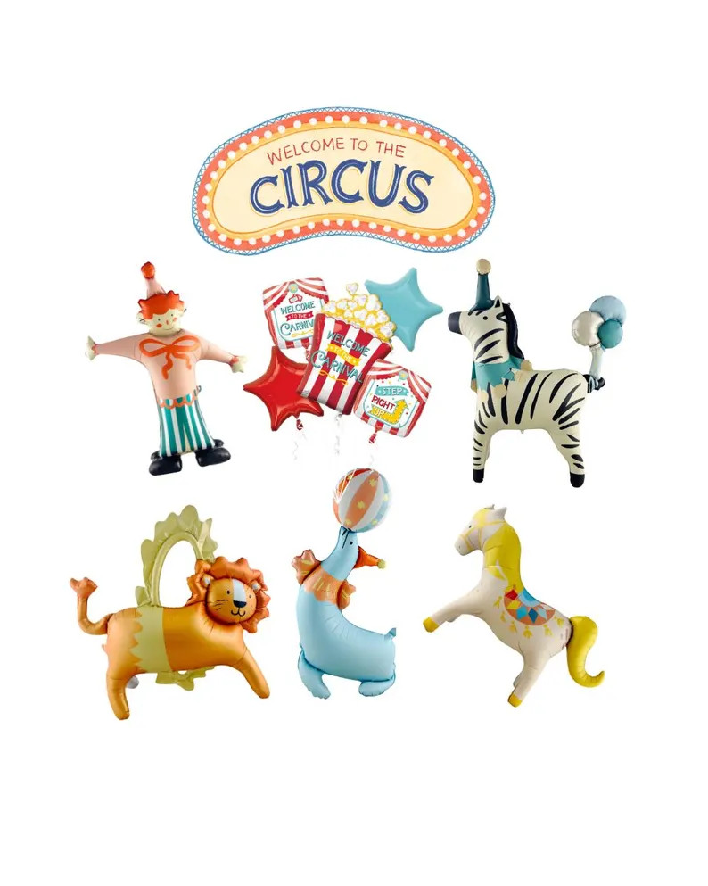 Vintage Circus Theme Balloons, Carnival Birthday Decor, Circus Carousel Animals Baby Shower, Lion... | Etsy (Global)