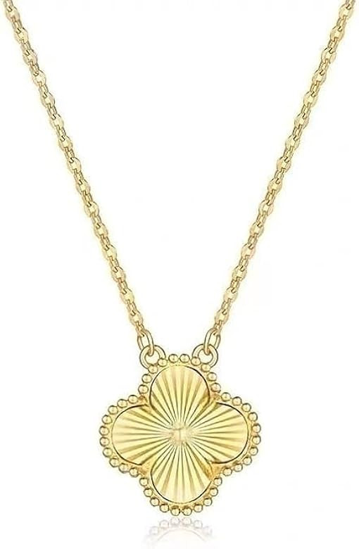 2 Side Four Leaf Clover Necklace for Women | Mother of Pearl Clover Pendant Necklace | Gold Plate... | Amazon (US)