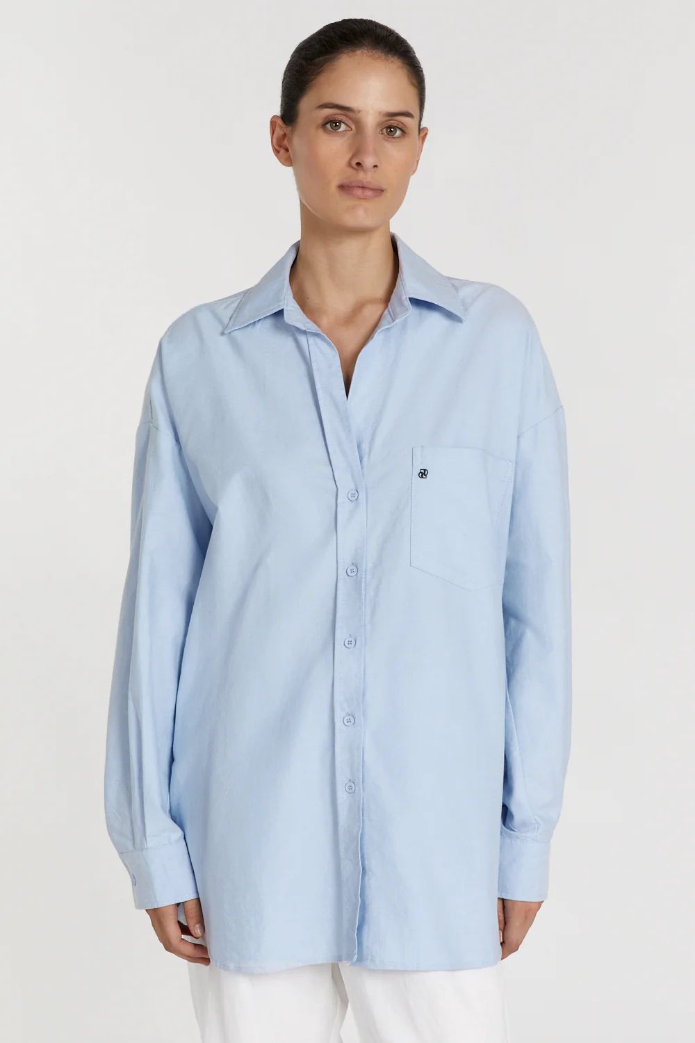 RHEA BLUE COTTON SHIRT | DISSH