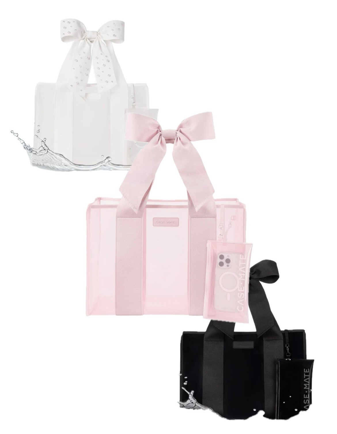 Bow Tote 🎀
… I love! Comes with an accessorized phone case. The pink is my
favorite! 

