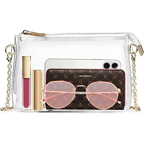Ginogento Stadium Approved Clear Bags for Women,Clear Purse Stadium Approved,PVC Clear Bag,Clear Concert Bag for Concerts | Amazon (US)